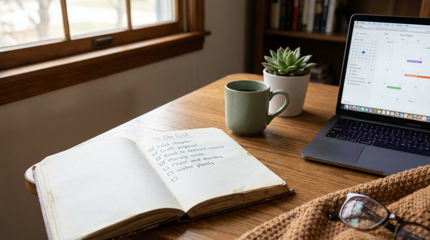 Person tracking their personal growth goals on a digital dashboard